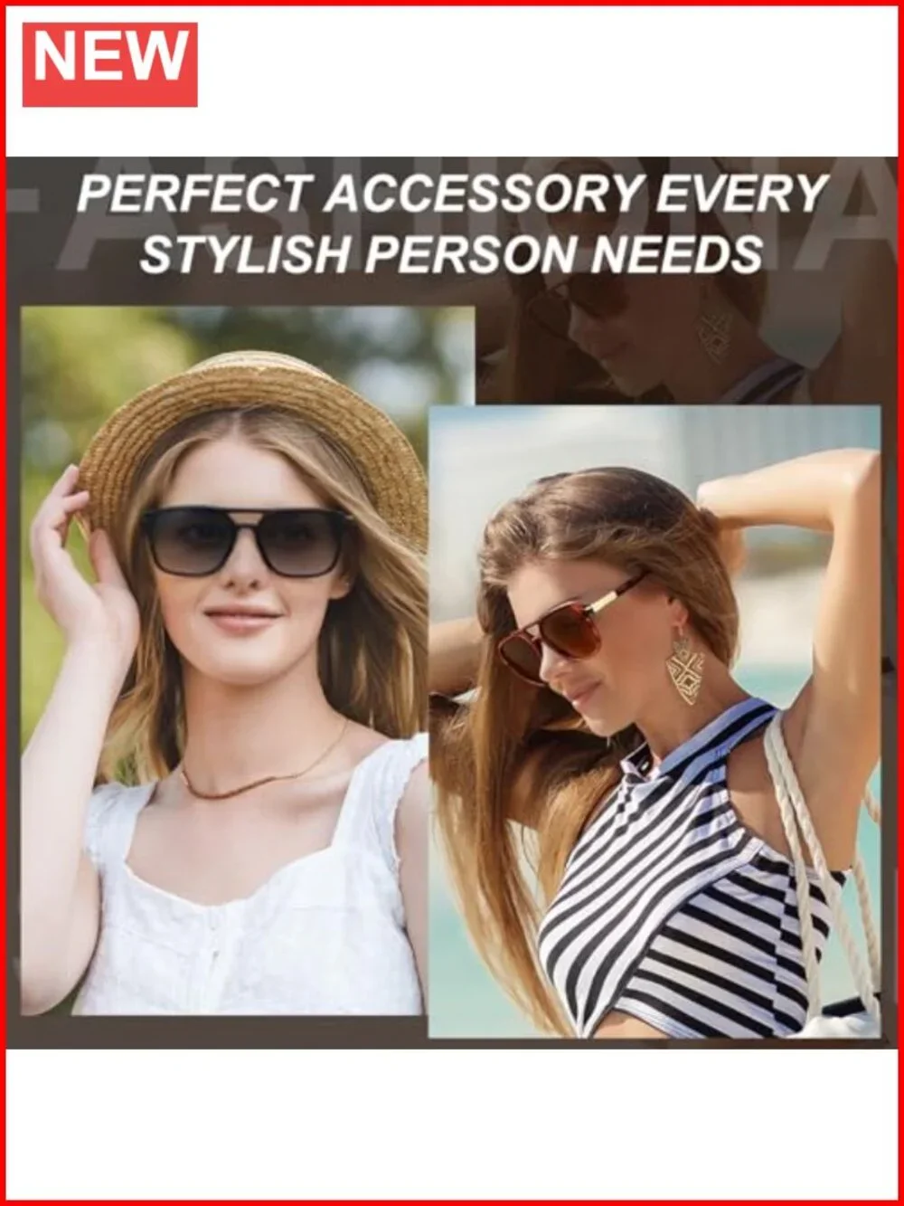 Retro Aviator Sunglasses for Women Men Polarized Rectangle UV400